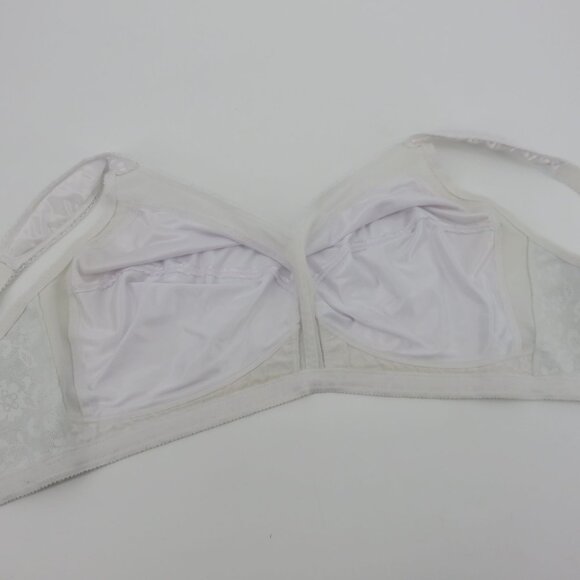 Playtex 46D Bra White 18 Hour Ultimate Shoulder Comfort Smoothing 4693 Wireless - Picture 9 of 16